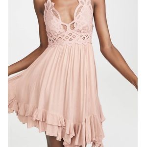 Free people adella lace mini dress